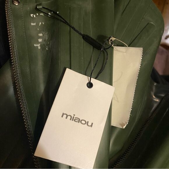 Miaou Libra Latex Corset Top Forest Green zipper boned FWRD Revolve $395 Sz L - Picture 10 of 10